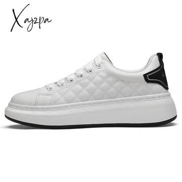 Xajzpa - Men Genuine Leather Casual White Shoes Mens Spring Slip On Lazy Shoe Fashion Breathable